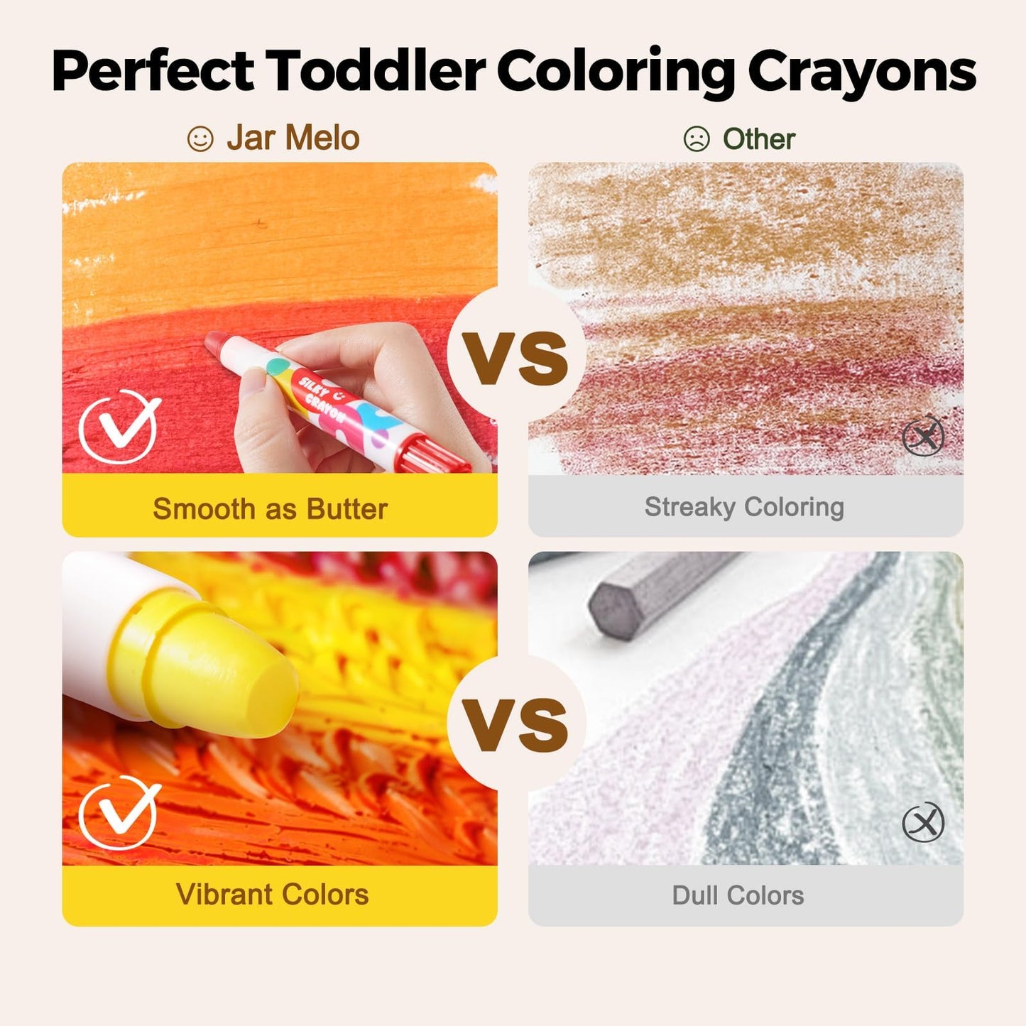 Jar Melo Jumbo Crayons for Toddlers – 24 Colors, TwistJoy, Non-Toxic & Washable