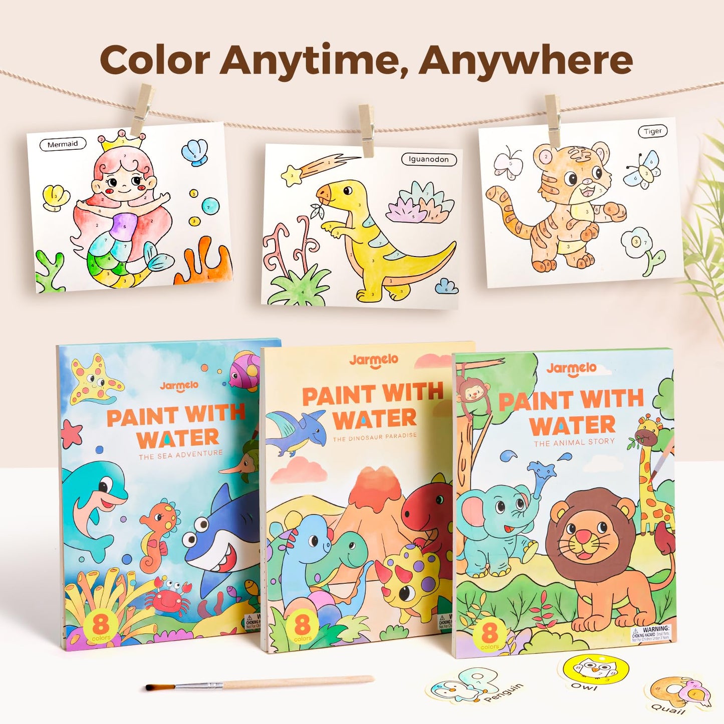 Jar Melo Paint with Water Books for Toddlers – Mess-Free Watercolor Activity for Ages 1-6 | Travel-Friendly