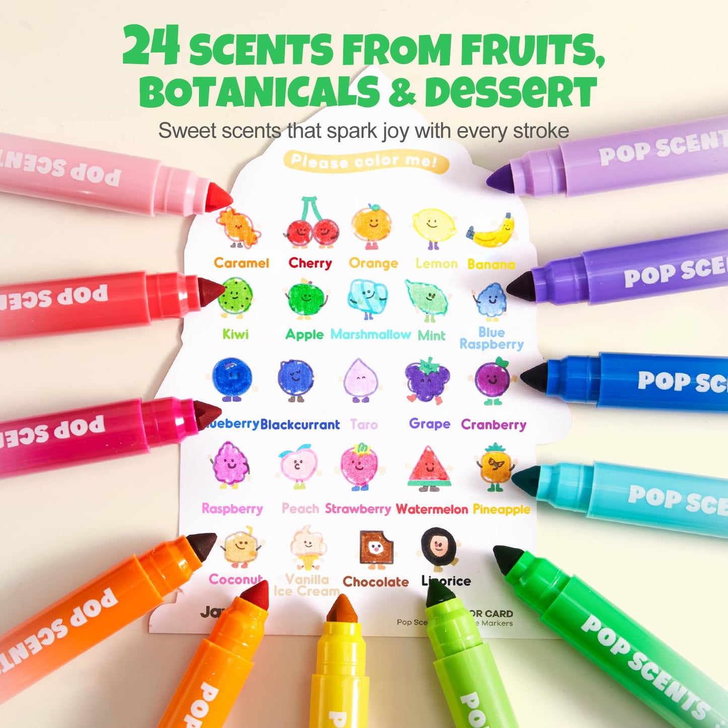 Jar Melo Scented Washable Markers – 24 Colors for Kids 4-8 | Safe, Non-Toxic, Washable Art Supplies