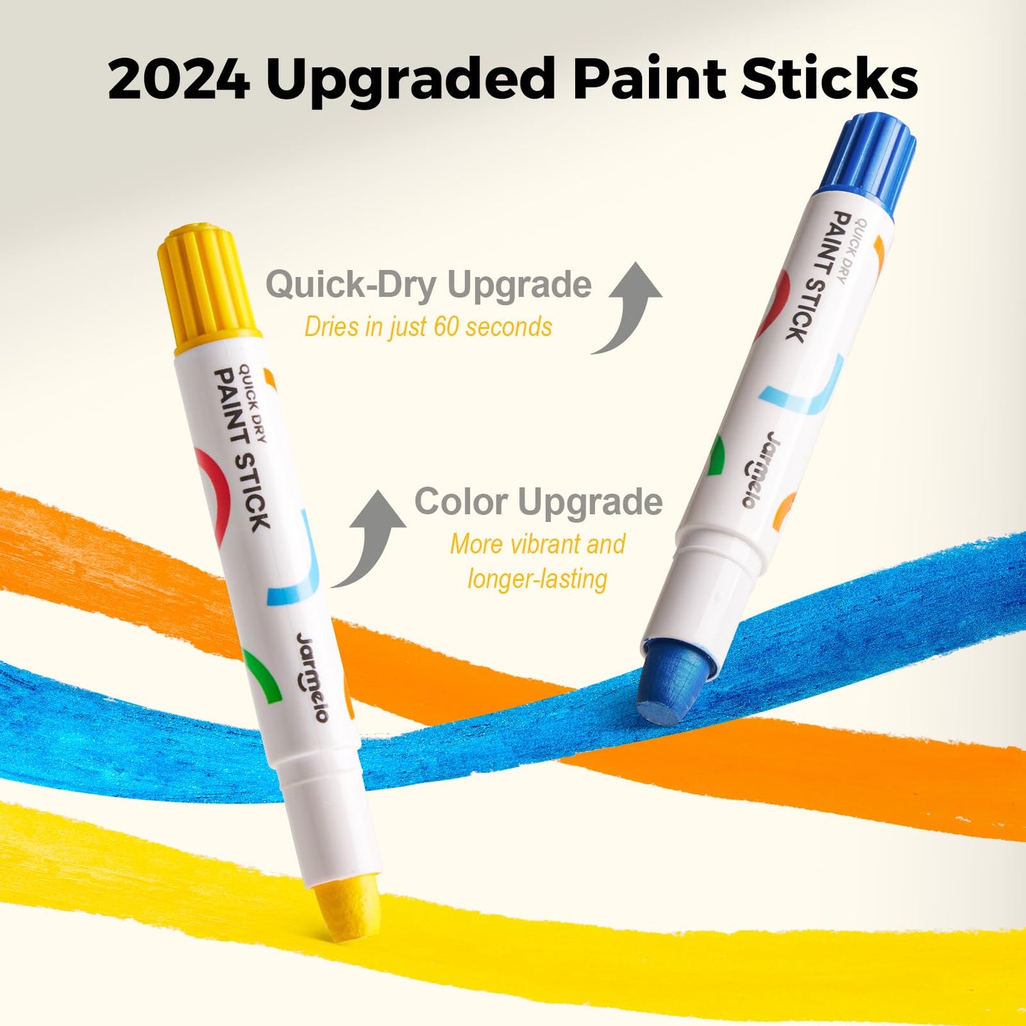 Jar Melo Tempera Paint Sticks - 16 Colors, Quick Dry, Washable