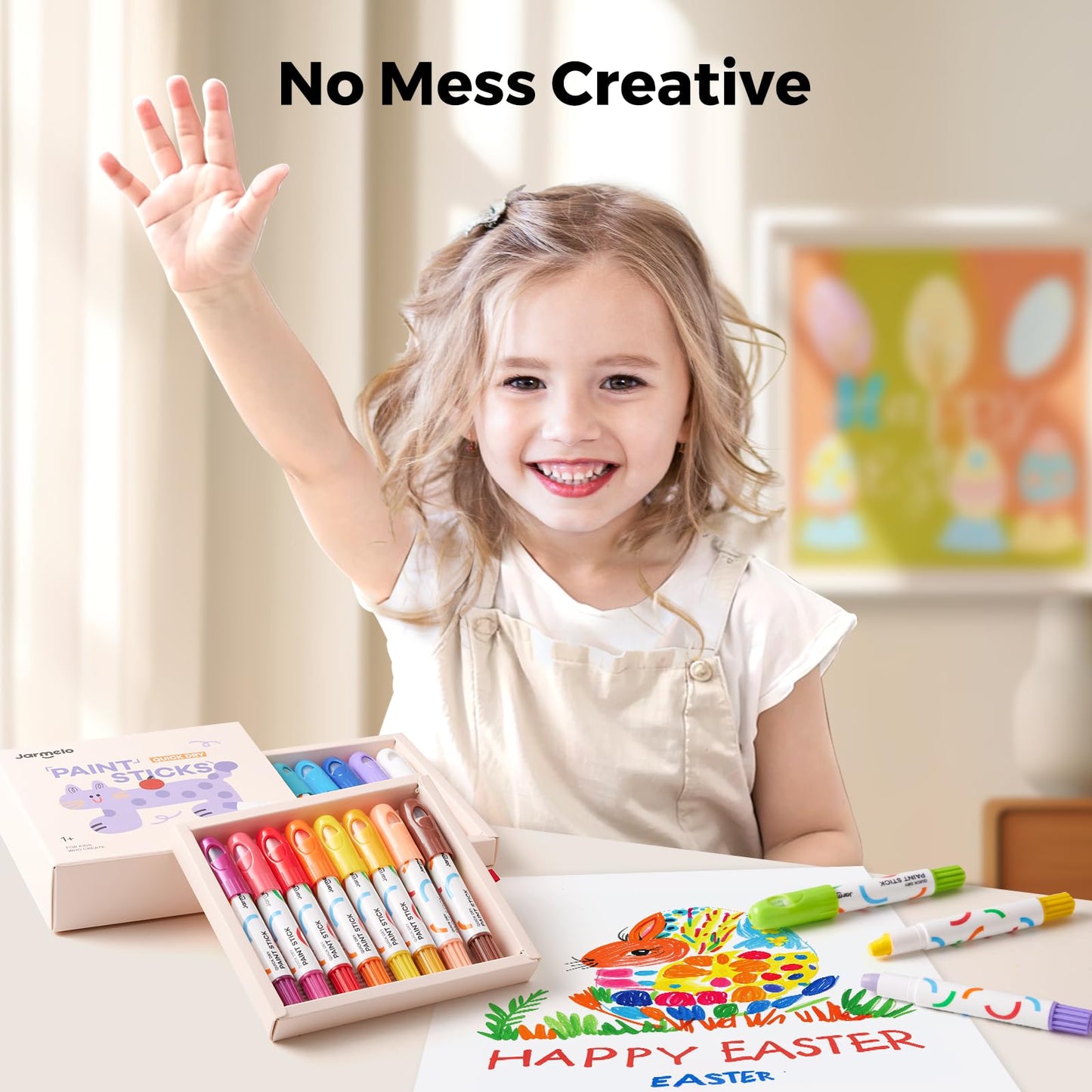 Jar Melo Tempera Paint Sticks - 16 Colors, Quick Dry, Washable