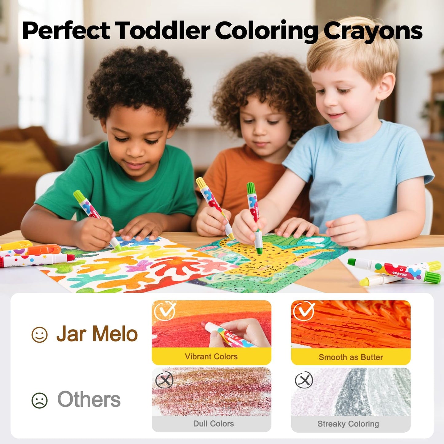 Jar Melo Jumbo Crayons for Toddlers – 36 Colors, TwistJoy, Non-Toxic & Washable