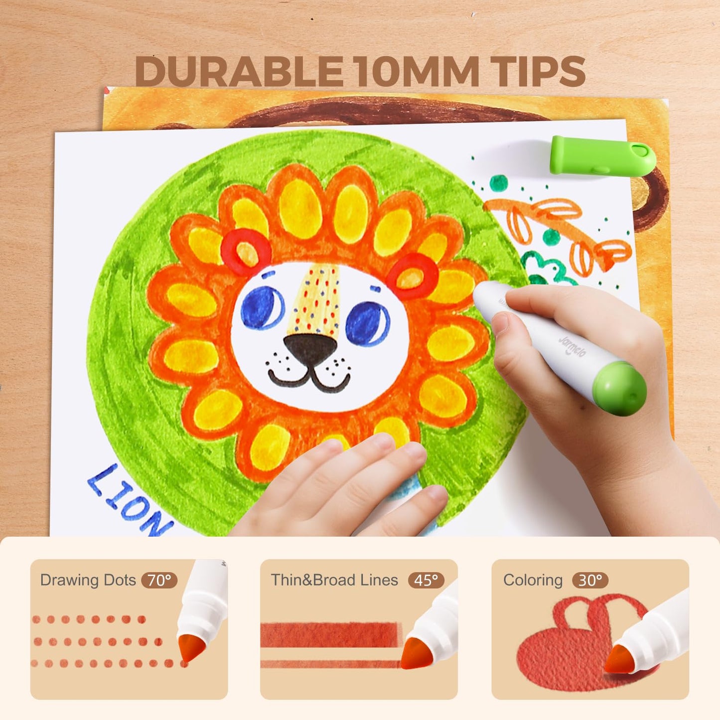 Jar Melo Washable Markers for Kids – 24 Colors, Safe, Non-Toxic, Easy Clean-Up