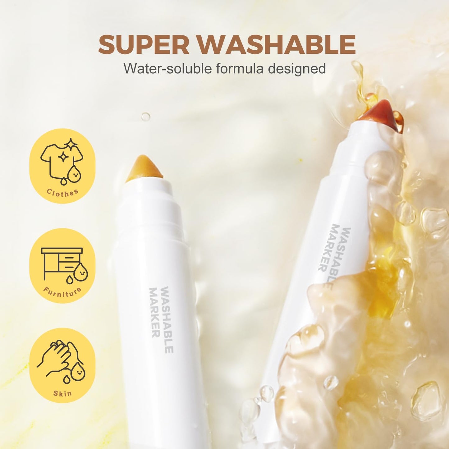 Jar Melo Washable Markers for Kids – 24 Colors, Safe, Non-Toxic, Easy Clean-Up