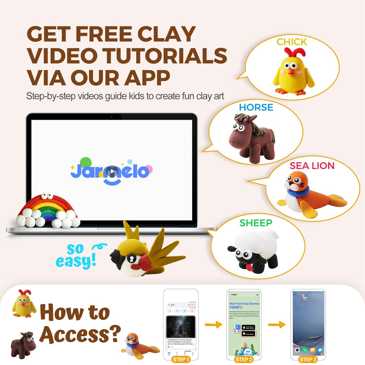 Jar Melo Air Dry Clay Kit for Kids — 24 Colors with Storage Box & Sculpting Tools