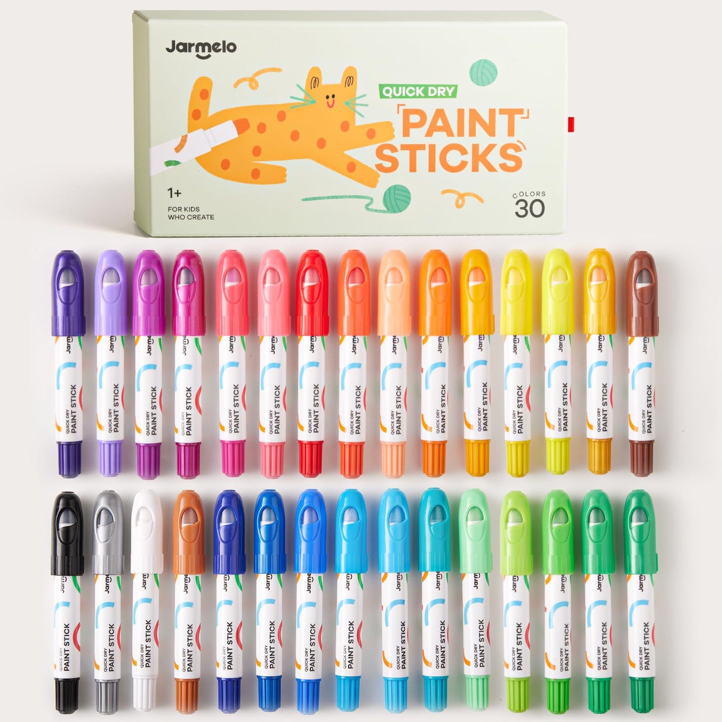 Jar Melo Tempera Paint Sticks – 30 Colors, Washable & Quick-Drying for Kids