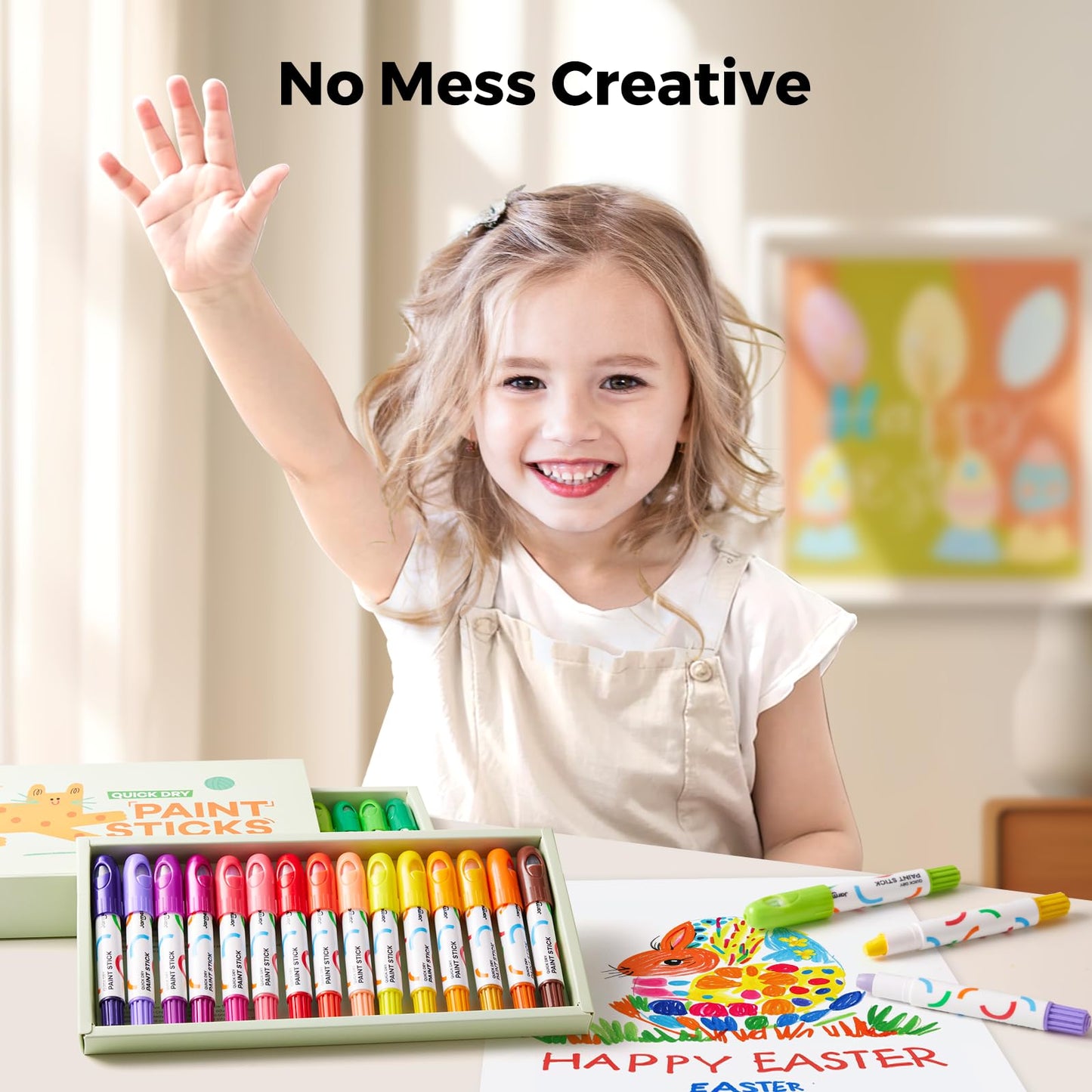 Jar Melo Tempera Paint Sticks – 30 Colors, Washable & Quick-Drying for Kids
