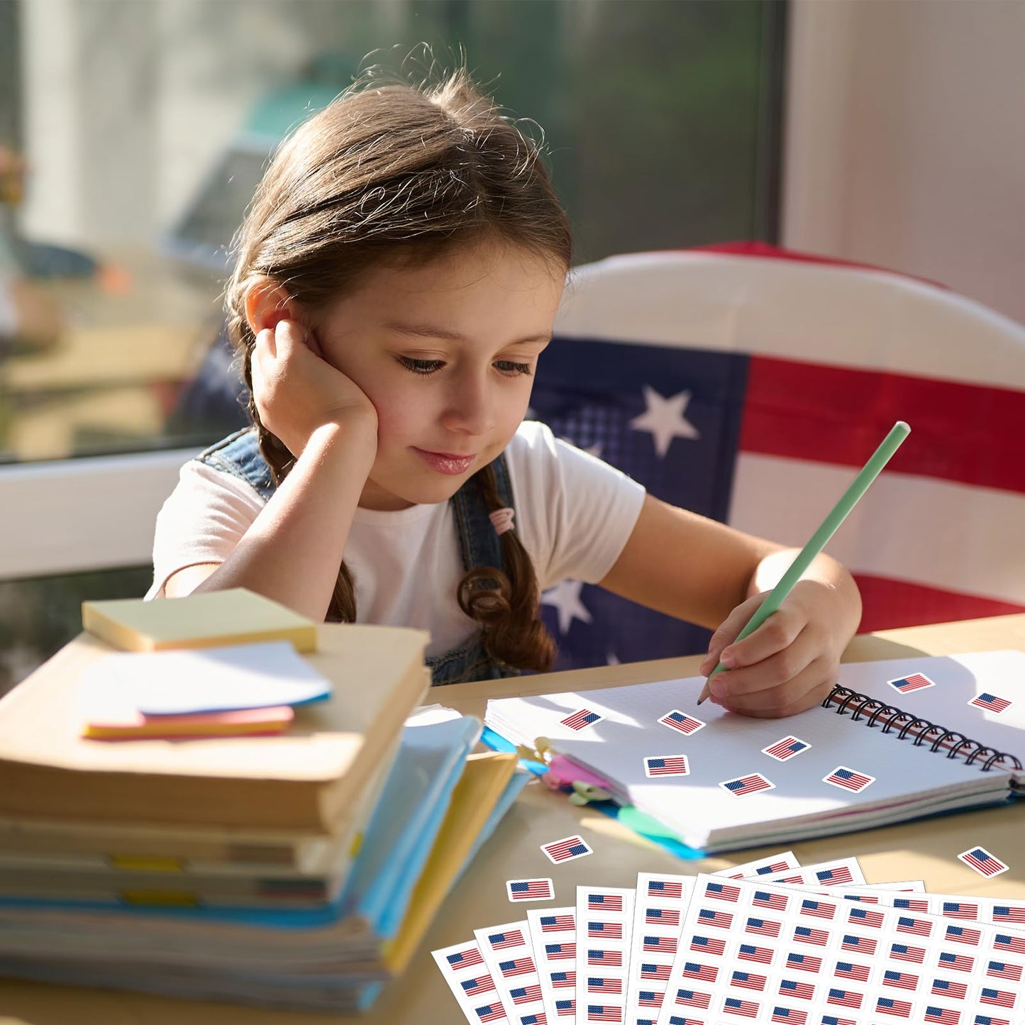 JarThenaAMCS 2400Pcs Patriotic American Flag Stickers – 0.5in Self-Adhesive DIY Decals for 4th of July