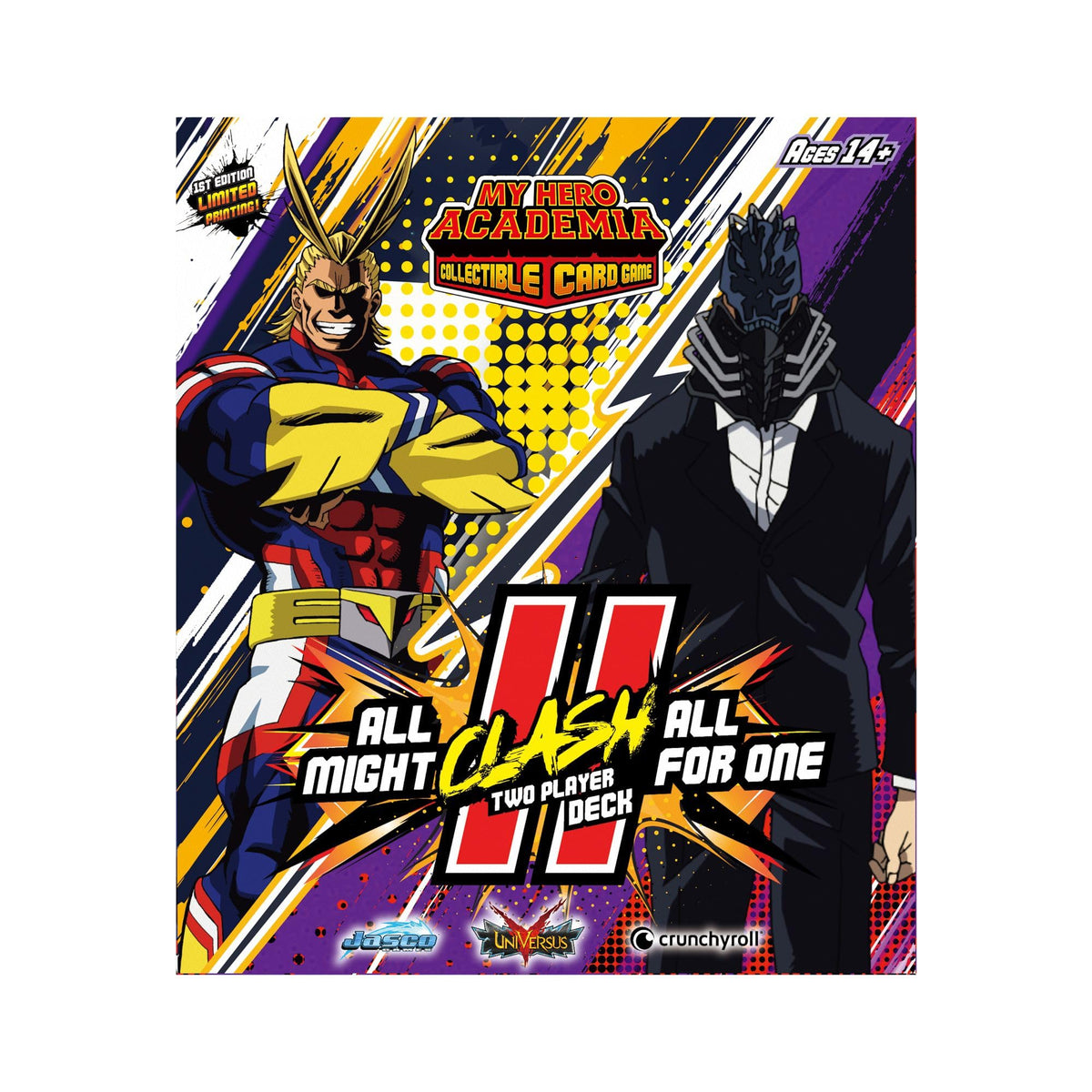 Jasco My Hero Academia All Might vs All for One Two-Player Clash Decks – 104-Card CCG Set