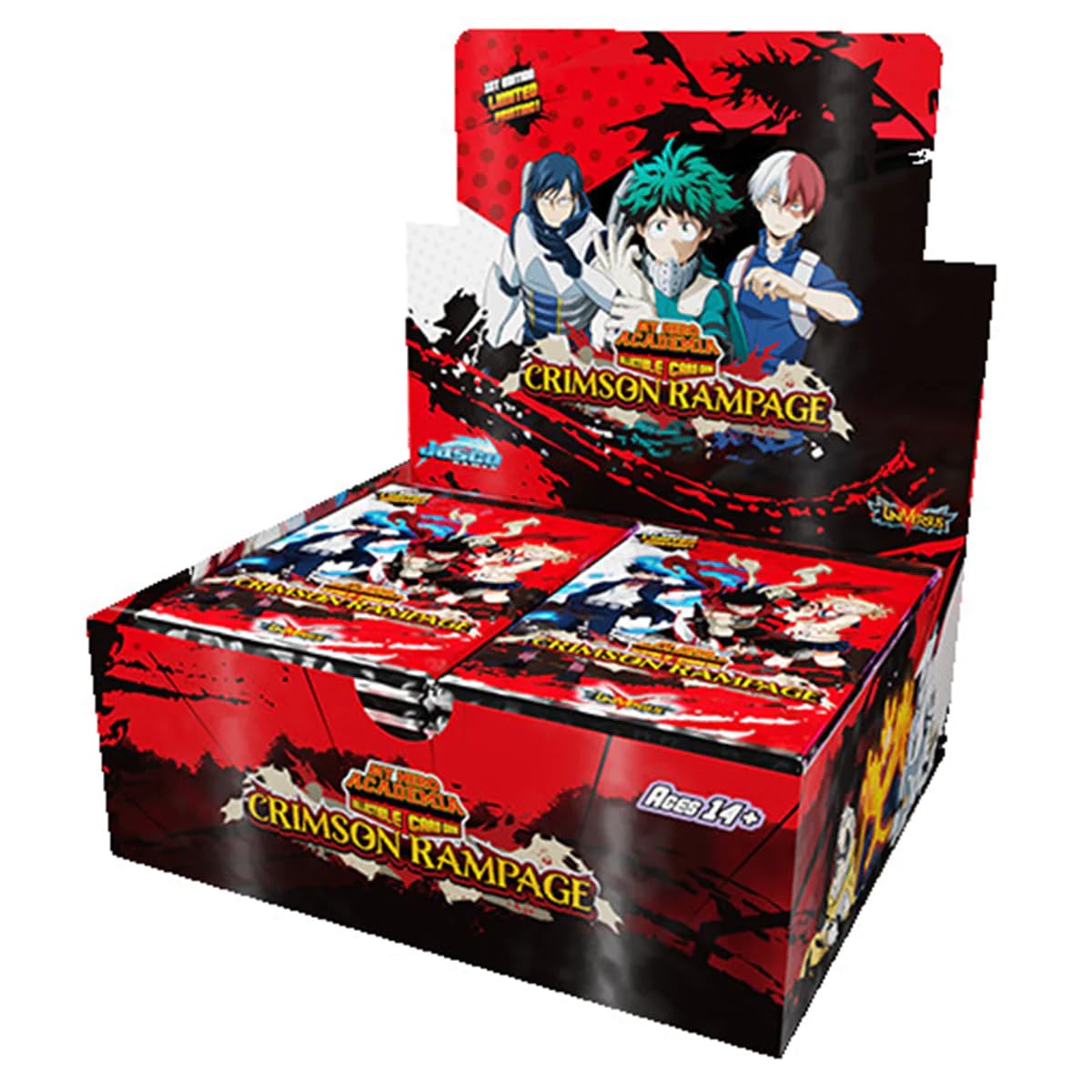 Jasco My Hero Academia Crimson Rampage Booster Display – 240 Cards, 24 Packs, 2 Players, 14+