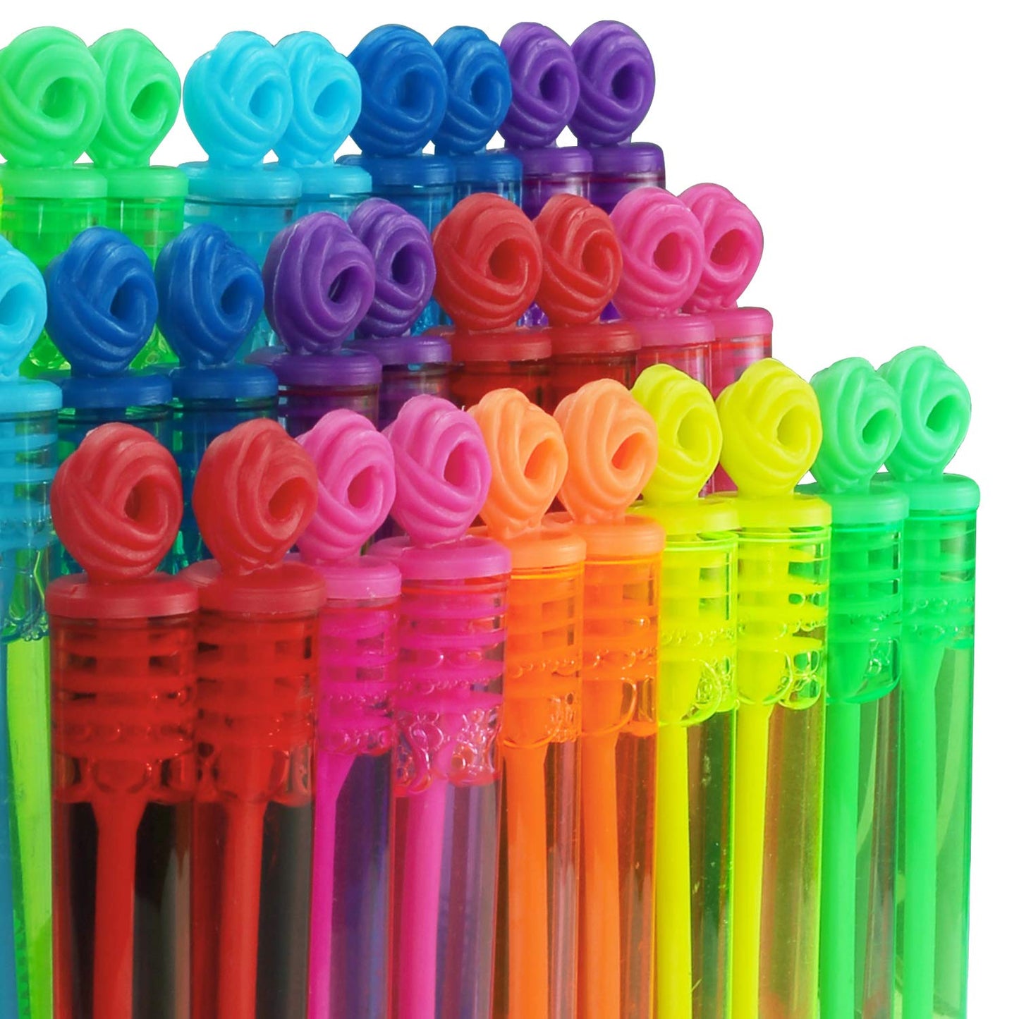 JASNKKONT 32-Piece Mini Bubble Wands – 8 Colors Party Favors for Kids