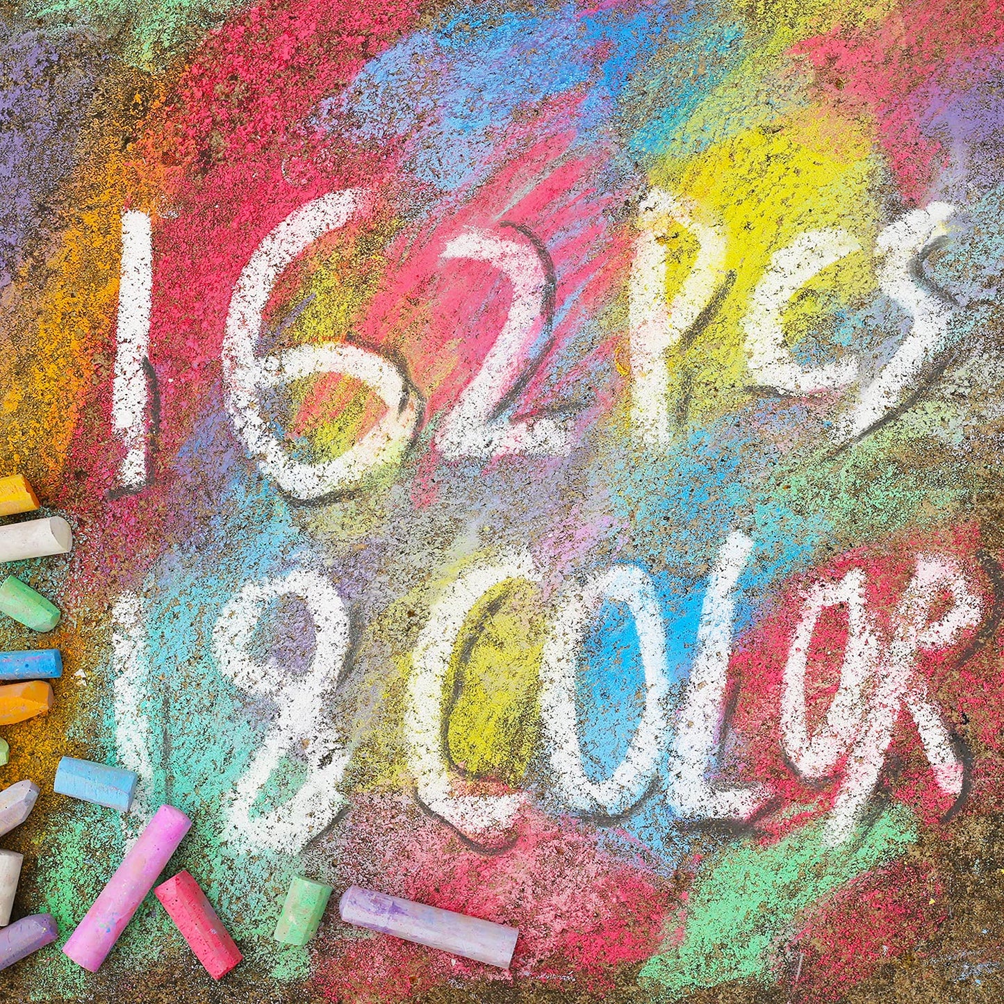 JASNKKONT 162-Pack 18-Color Jumbo Sidewalk Chalk Set | Non-Toxic Outdoor Art for Kids & Adults