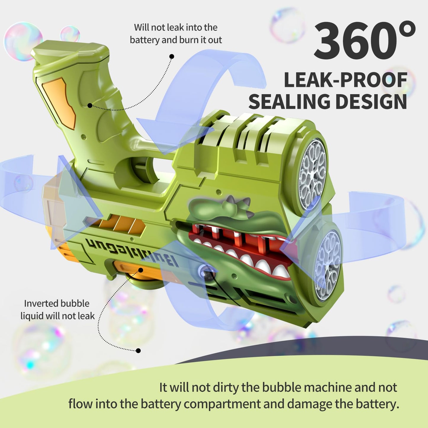 Jasny 2-Pack Bubble Guns for Kids | LED Light Up, Rechargeable Bubbles Machine