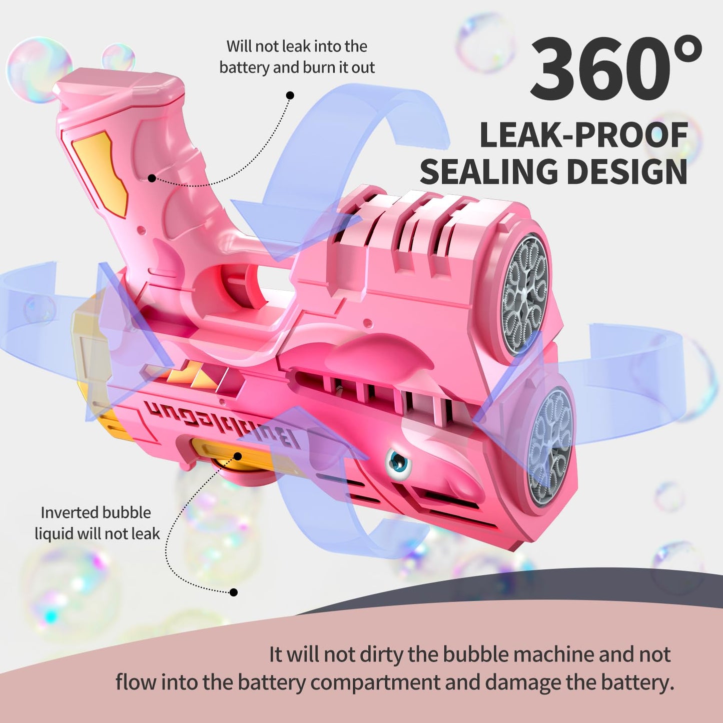 Jasny 2 Pack Rechargeable Dino Bubble Guns – LED Bubble Blaster for Kids
