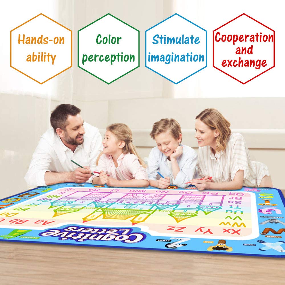 Jasonwell Aqua Water Doodle Mat 40x32 in – Large Mess-Free Water Drawing Art Toy for Kids