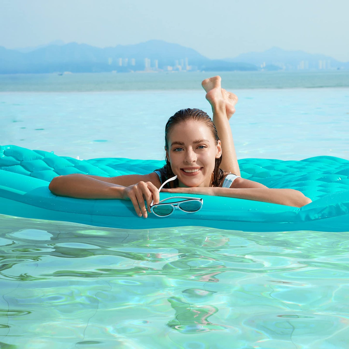 Jasonwell Floating Mat Pool Float – Giant Inflatable Lounger for Pool, Lake & Beach