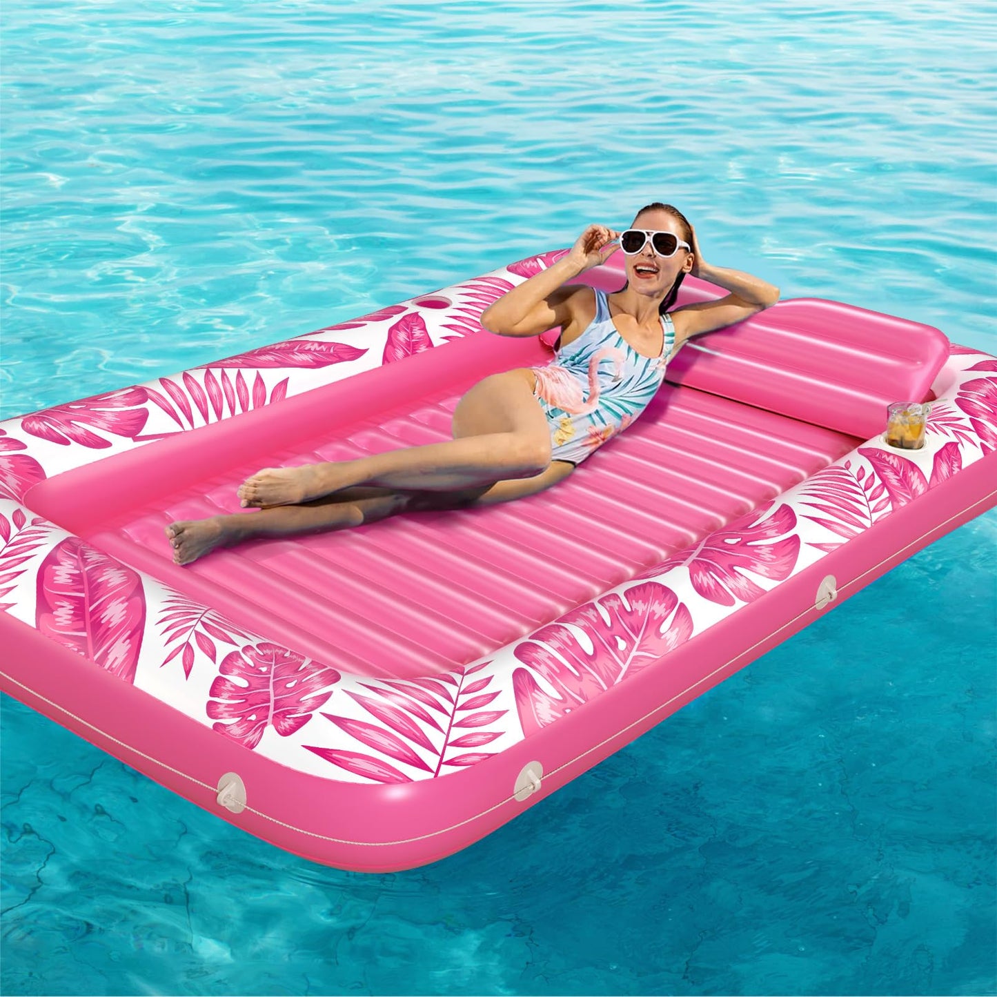 Jasonwell 4-in-1 Inflatable Tanning Pool Lounger | Sun Tan Tub & Pool Float
