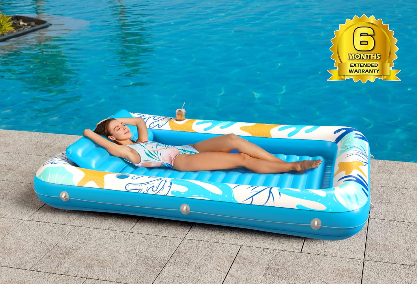 Jasonwell 4-in-1 Inflatable Tanning Pool Lounger | Sun Tan Tub & Pool Float