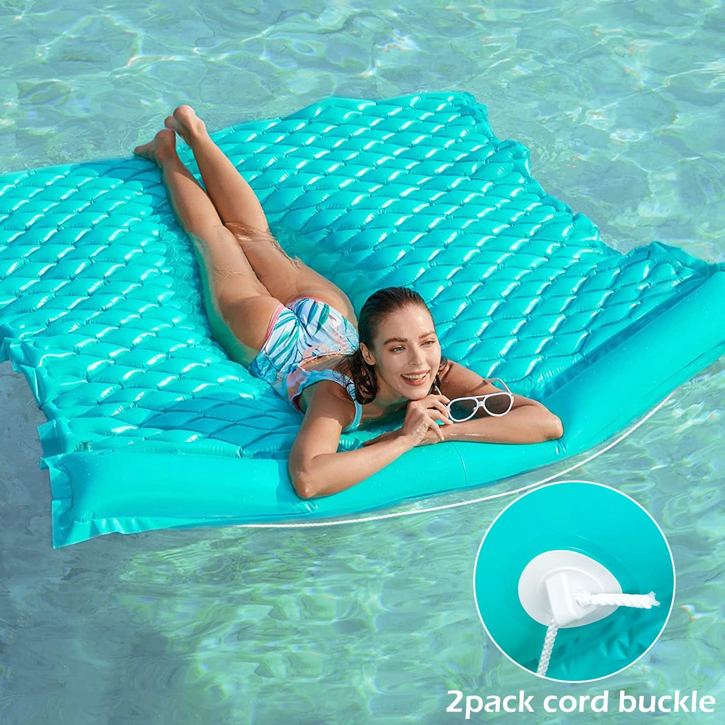 Jasonwell Floating Mat Pool Float – Giant Inflatable Lounger for Pool, Lake & Beach