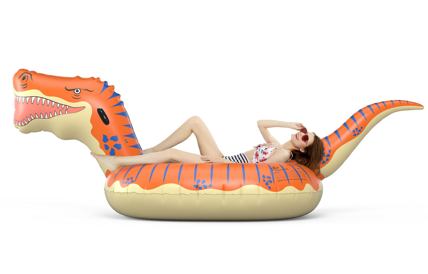 Jasonwell Giant 124in T-Rex Pool Float — UV-Resistant, Fast-Inflation Ride-On Dinosaur