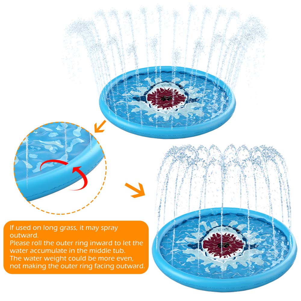 Jasonwell Splash Pad Sprinkler for Kids - 68 Inch Water Play Mat for Backyard Fun
