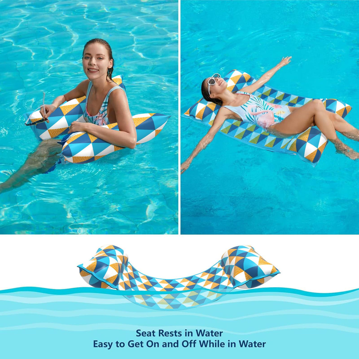 Jasonwell Water Hammock Pool Float 4-in-1: Lounge Chair, Hammock & Drifter