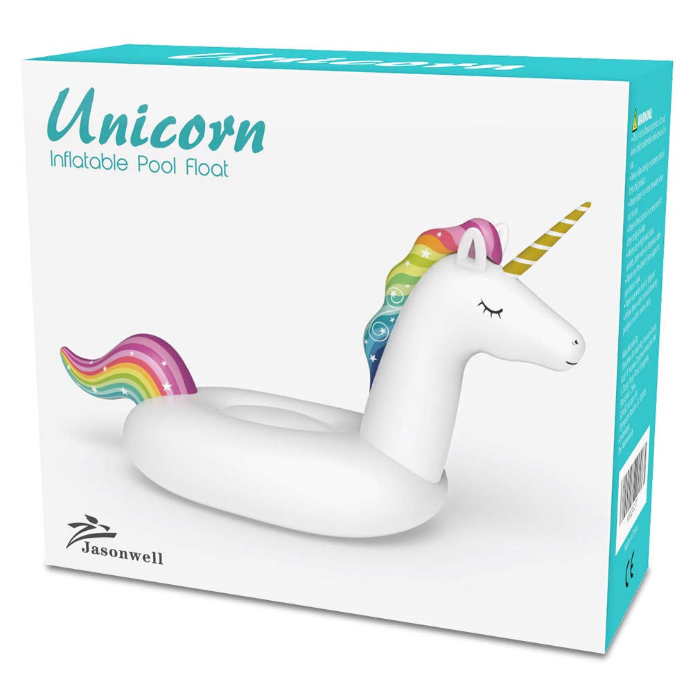Jasonwell Big Unicorn Pool Float – 82 Inch Giant Ride-On with Fast Valves