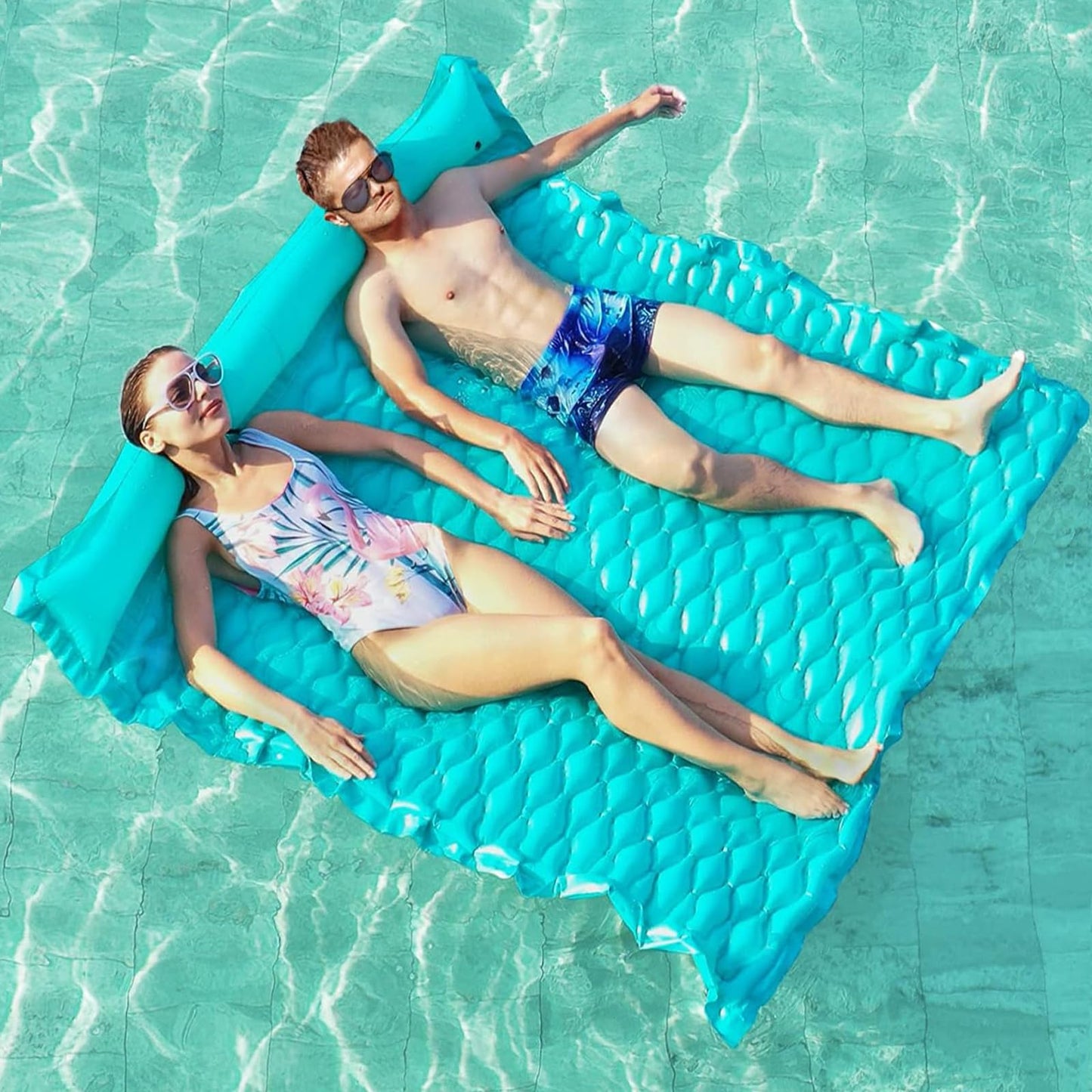 Jasonwell Floating Mat Pool Float – Giant Inflatable Lounger for Pool, Lake & Beach