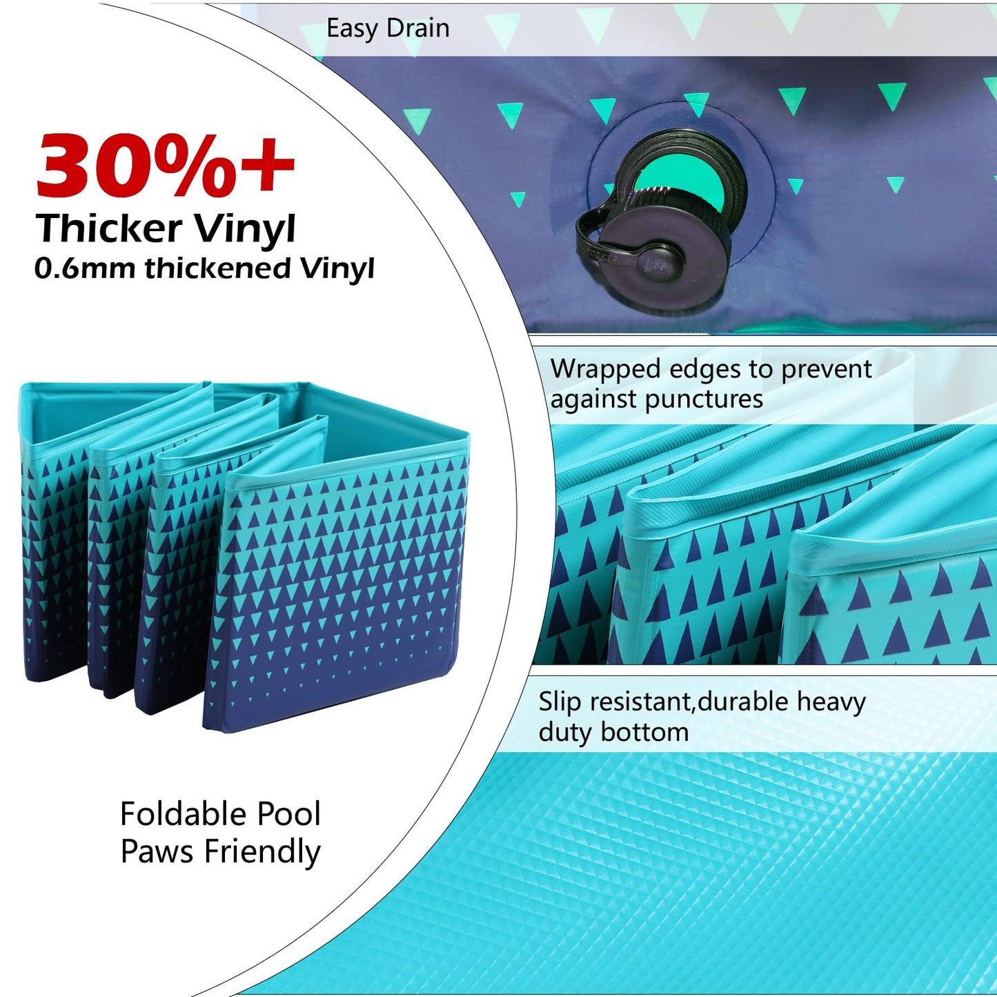 Jasonwell Foldable Dog Pool — 71-Inch Collapsible Backyard Pool for Dogs, Kids, and Pets