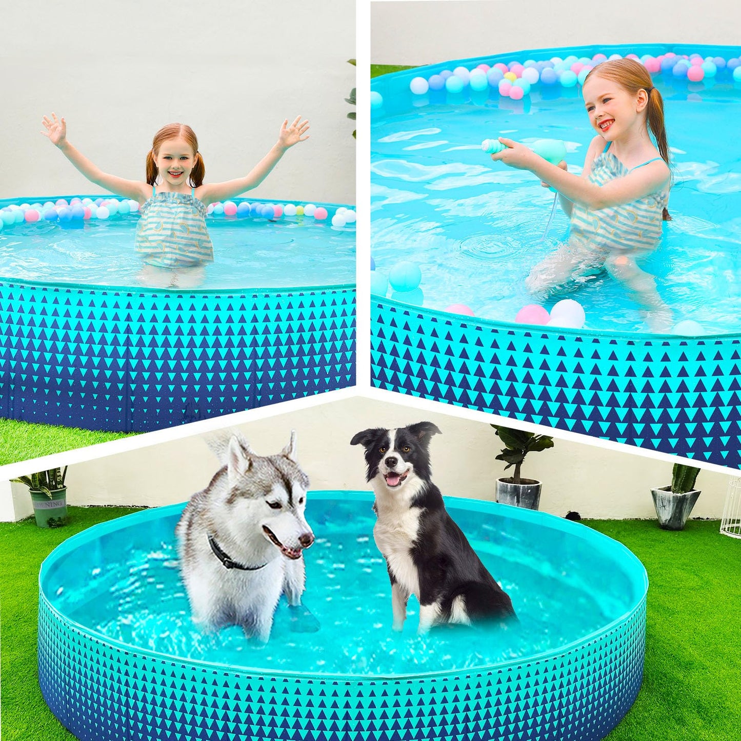 Jasonwell Foldable Dog Pool — 71-Inch Collapsible Backyard Pool for Dogs, Kids, and Pets
