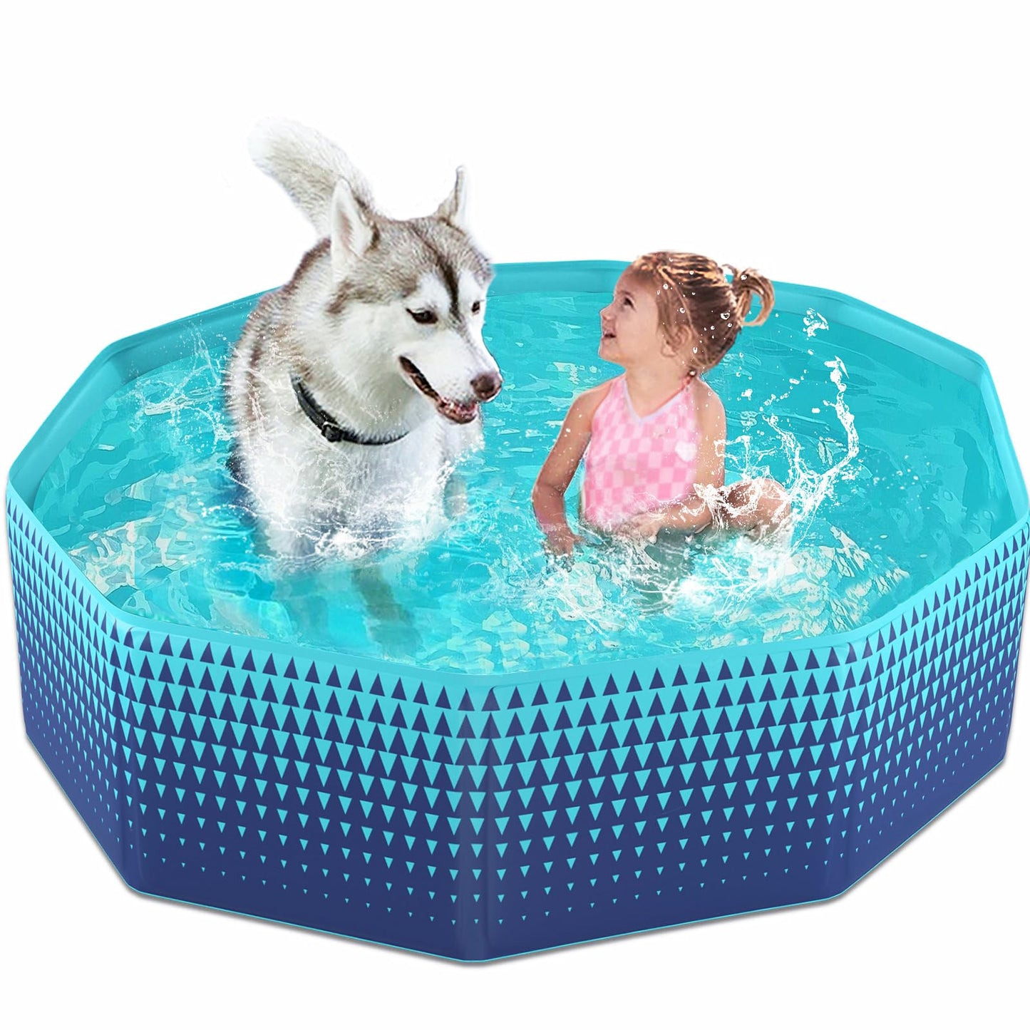 Jasonwell Foldable Dog Kiddie Pool – Portable, Durable Wading Pool for Backyard