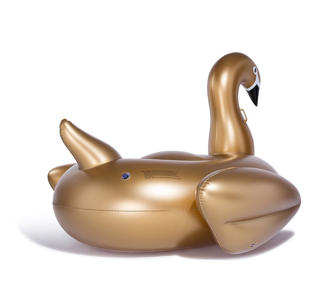 Jasonwell Giant Inflatable Golden Swan Pool Float – XXL 75 x 67 x 51.2 in, Two Adults, Fast Valves