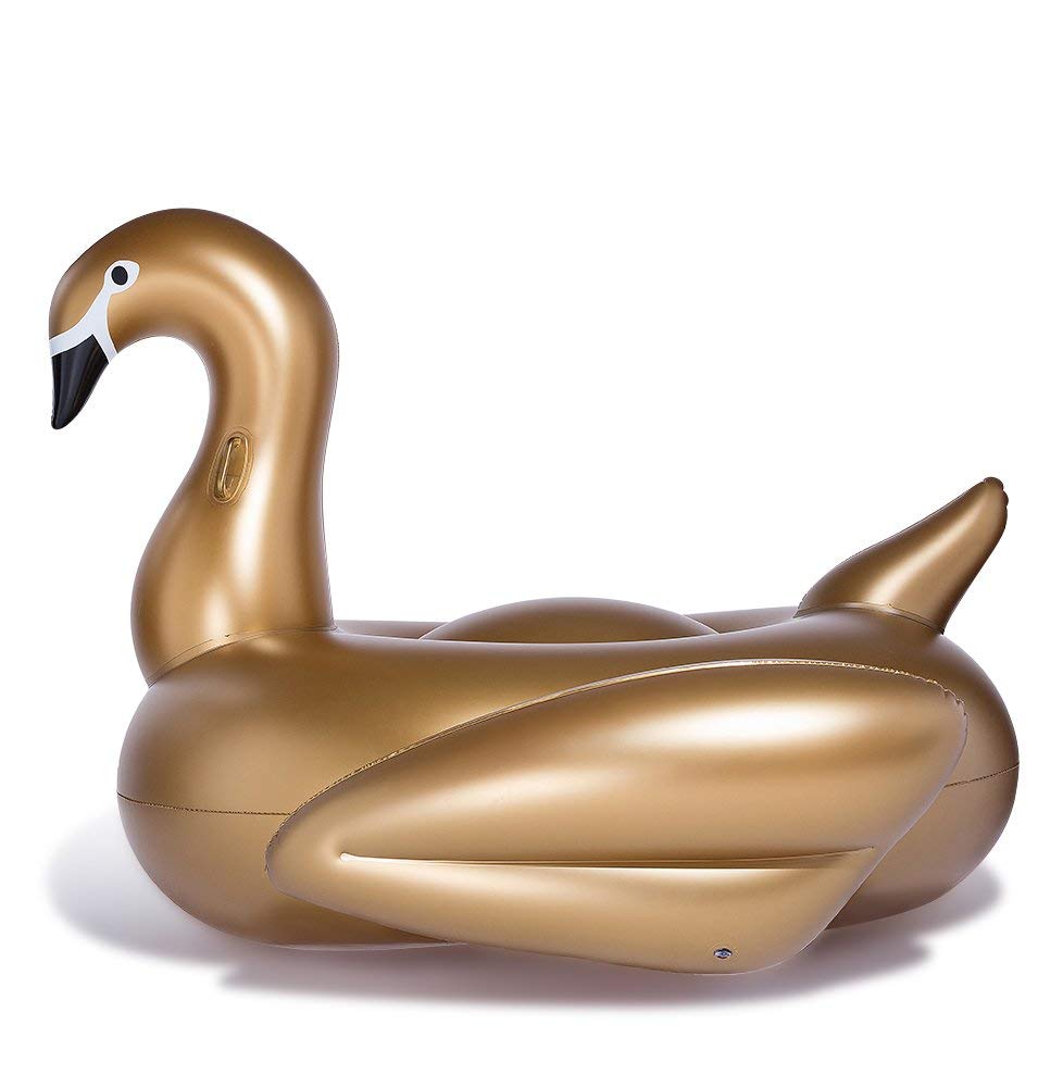 Jasonwell Giant Inflatable Golden Swan Pool Float – XXL 75 x 67 x 51.2 in, Two Adults, Fast Valves