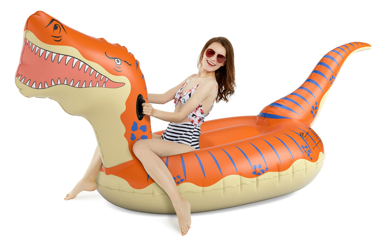 Jasonwell Giant 124in T-Rex Pool Float — UV-Resistant, Fast-Inflation Ride-On Dinosaur