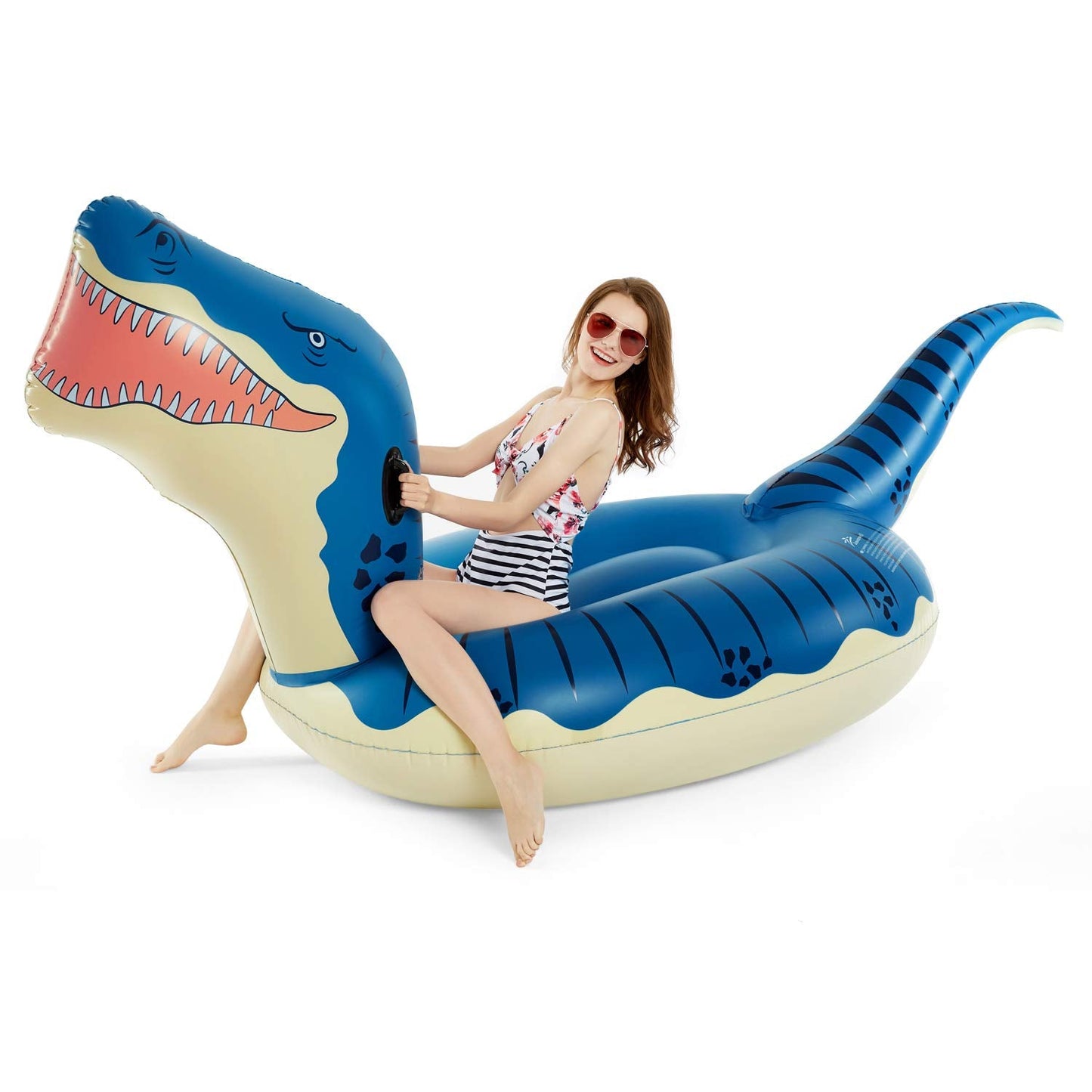 Jasonwell 124-Inch Giant T-Rex Pool Float – Ride-On Dino for Kids & Adults