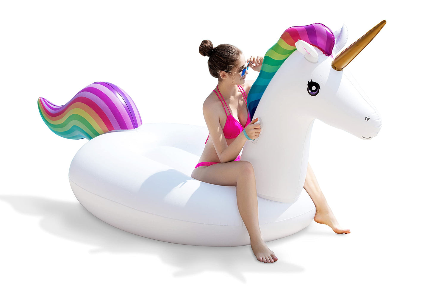 Jasonwell Giant Inflatable Unicorn Pool Float – Large Ride-On with Fast Valves