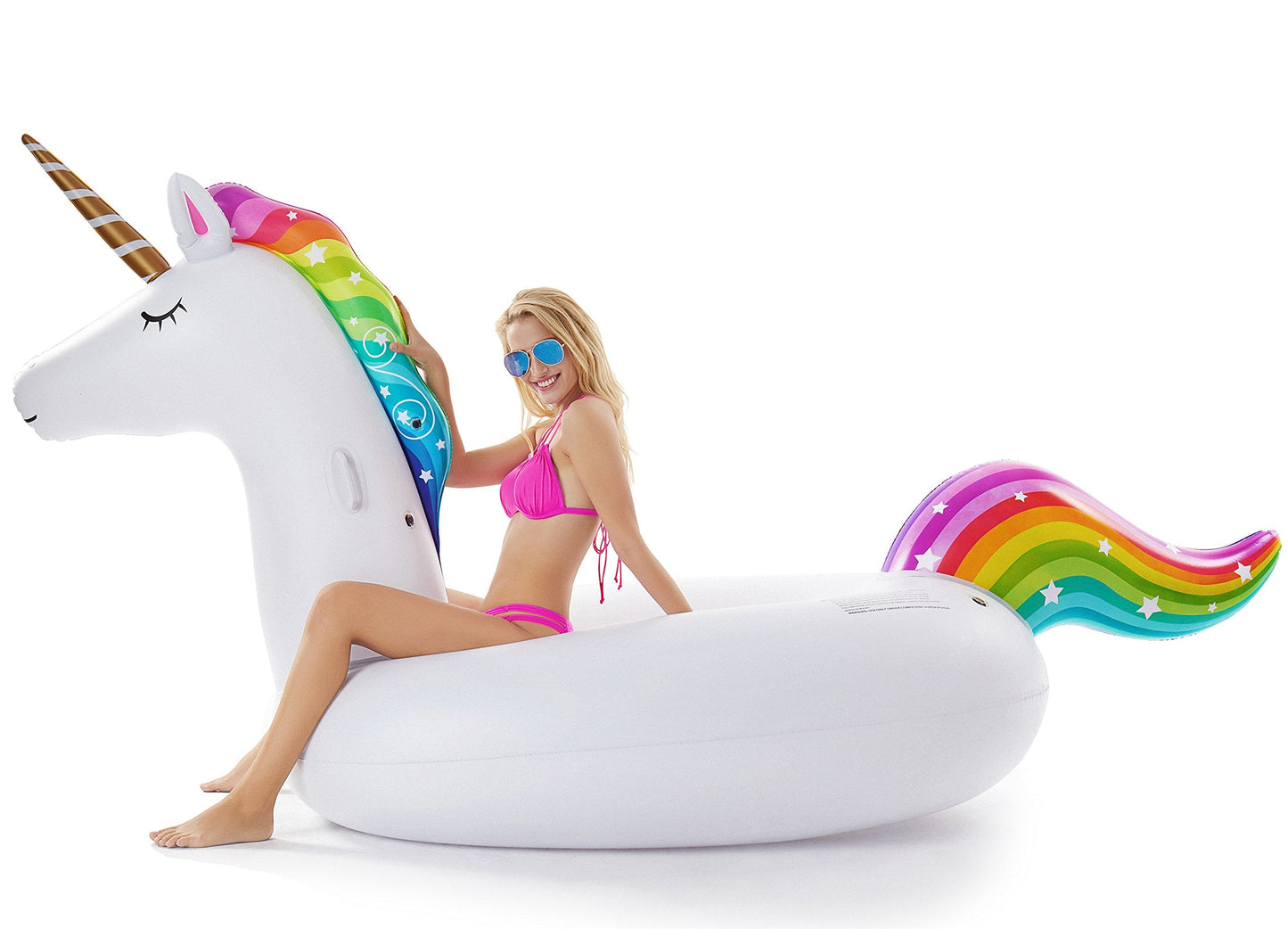 Jasonwell Giant Unicorn Pool Float – 114in Ride-On with Fast Valves for Two Adults