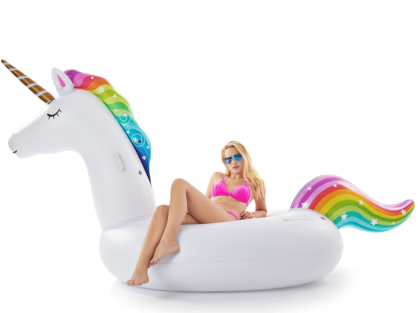 Jasonwell Giant Unicorn Pool Float – 114in Ride-On with Fast Valves for Two Adults