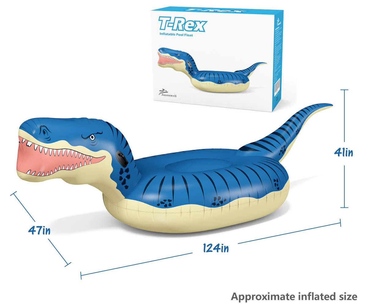 Jasonwell 124-Inch Giant T-Rex Pool Float – Ride-On Dino for Kids & Adults