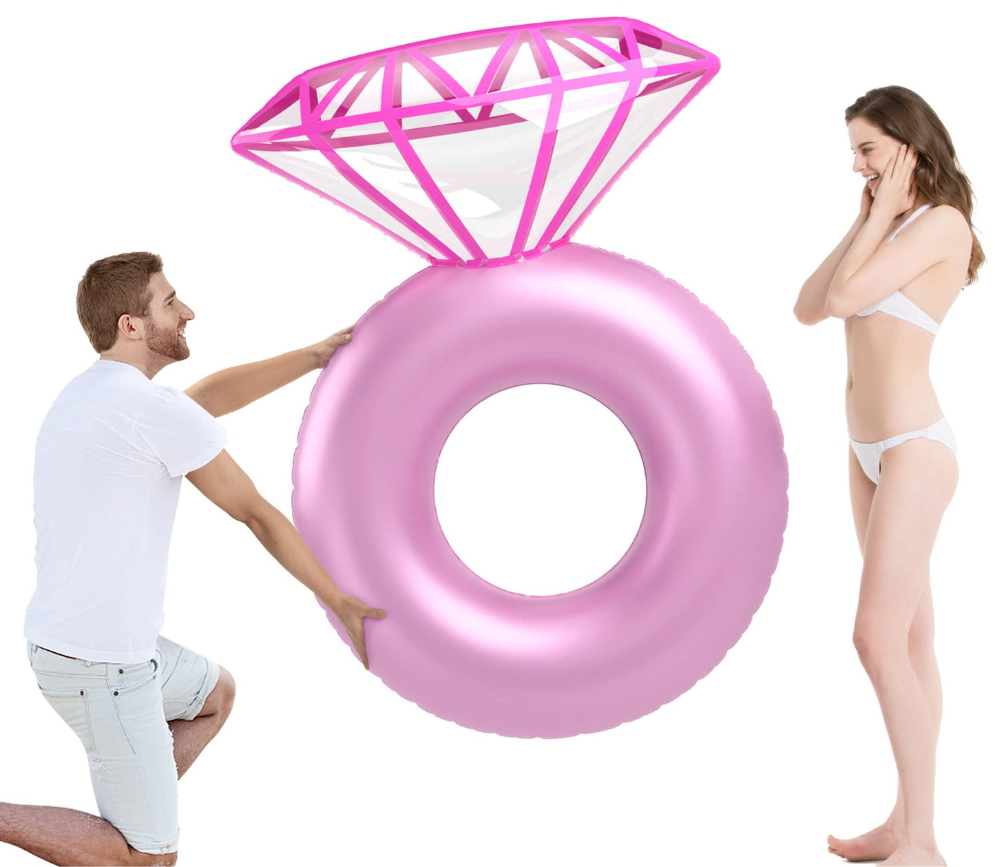 Jasonwell Inflatable Diamond Ring Pool Float – Giant 61in Ring for Pool Parties