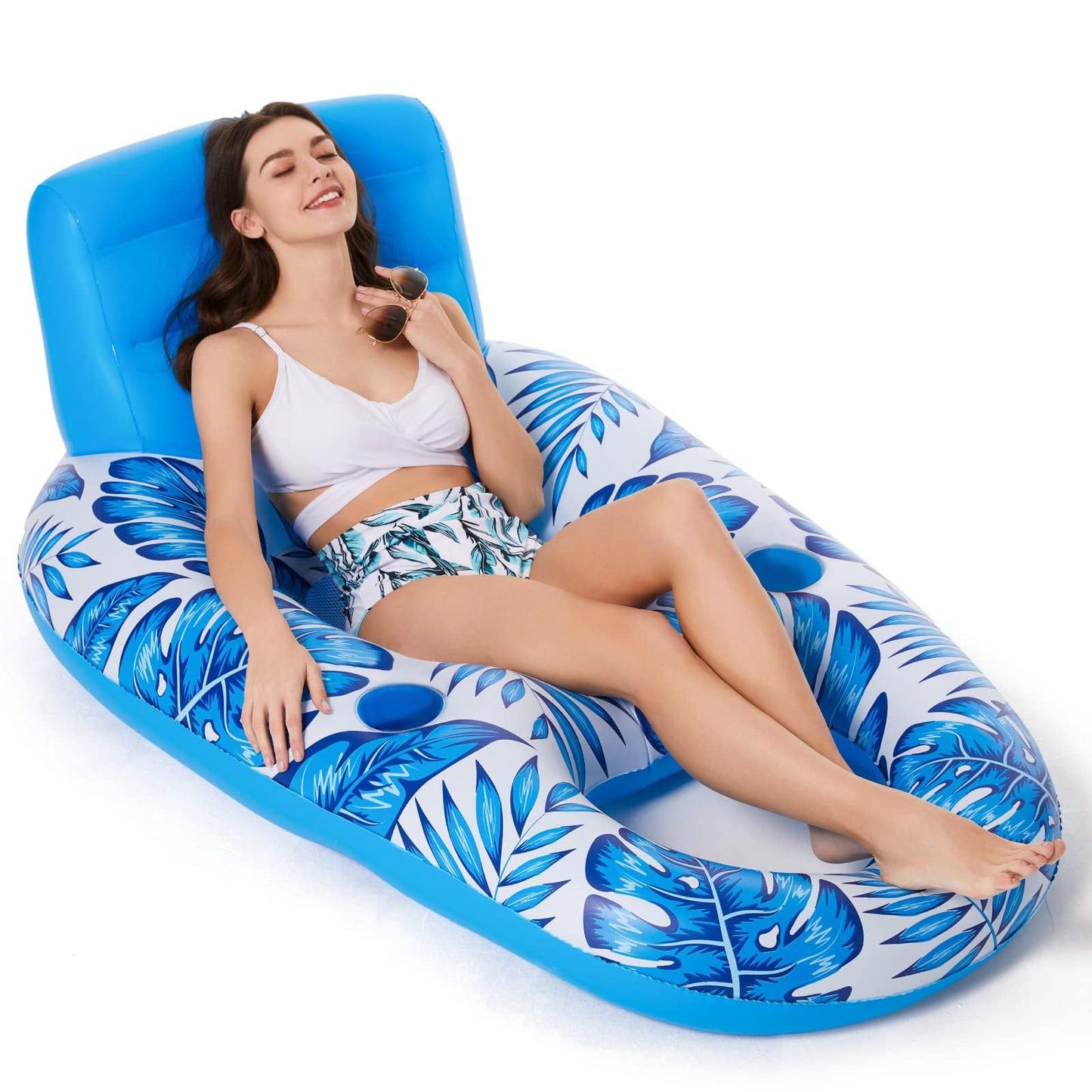 Jasonwell Inflatable Pool Float Adult Lounger with Cup Holders – Premium Vinyl