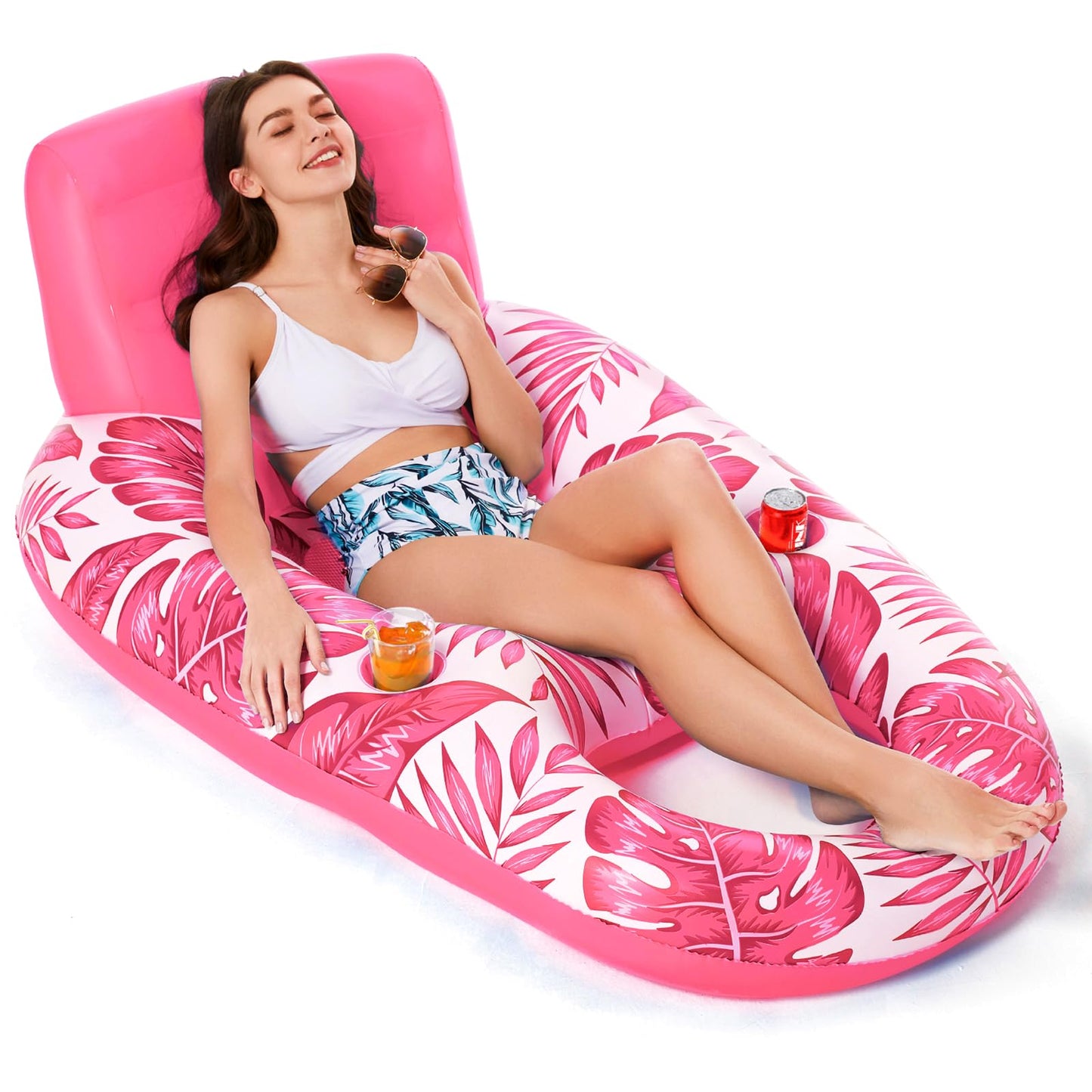 Jasonwell Inflatable Pool Float Adult – Lounger with Cup Holders & Cooling Mesh