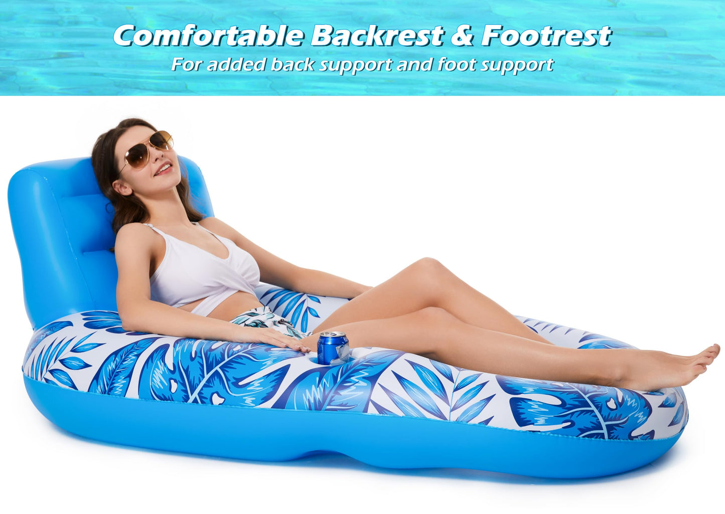 Jasonwell Inflatable Pool Float Adult Lounger with Cup Holders – Premium Vinyl