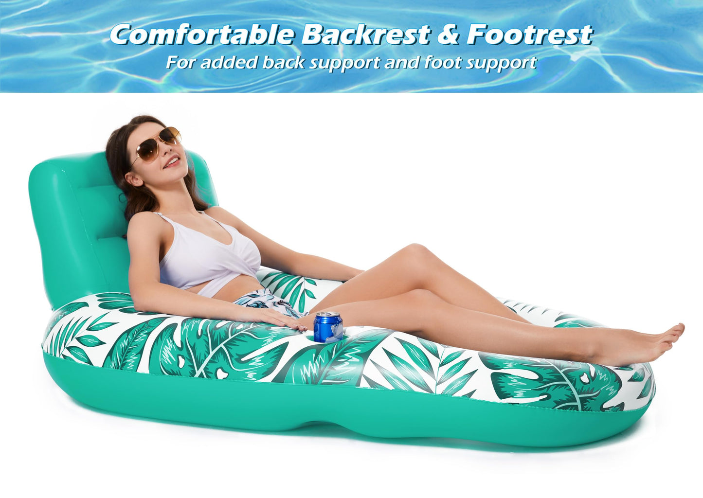 Jasonwell Inflatable Pool Float Adult - Lounge Lounger with Cup Holders & Mesh Seat