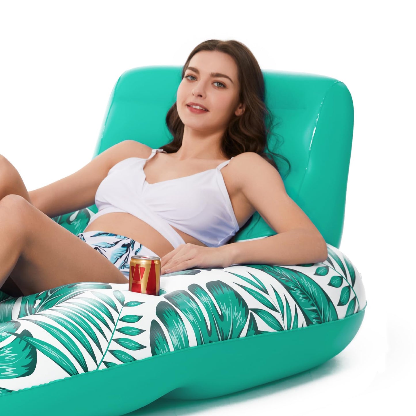 Jasonwell Inflatable Pool Float Adult - Lounge Lounger with Cup Holders & Mesh Seat