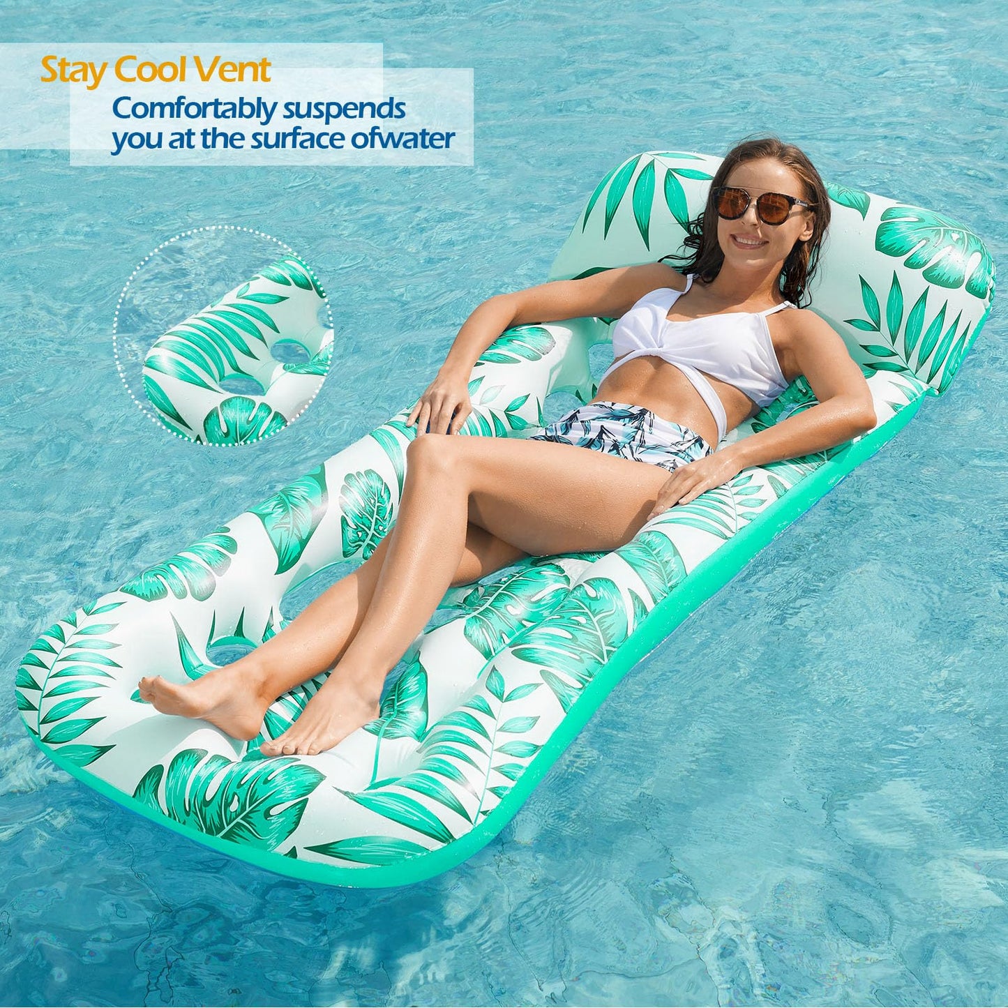 Jasonwell Inflatable Pool Float Lounge – 2 Pack for Adults | Loungers for Pool, Lake, Beach
