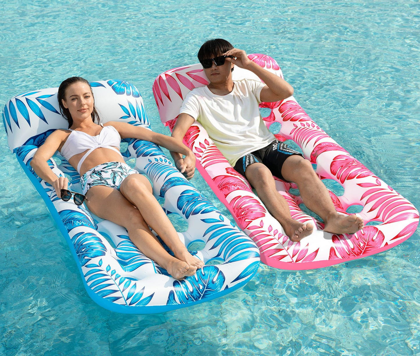 Jasonwell Inflatable Pool Float Lounge - 2-Pack for Adults | Pool & Beach Loungers