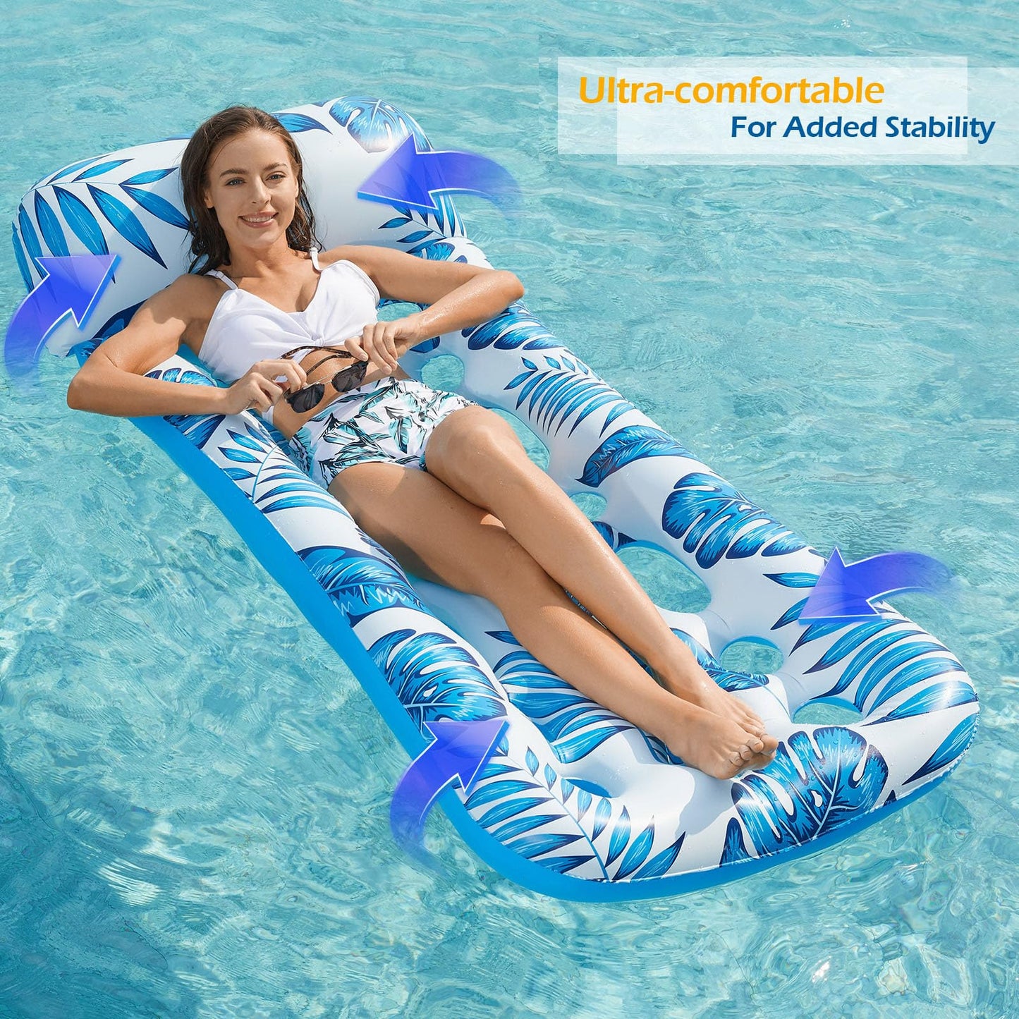 Jasonwell Inflatable Pool Float Lounge – 2 Pack for Adults | Loungers for Pool, Lake, Beach