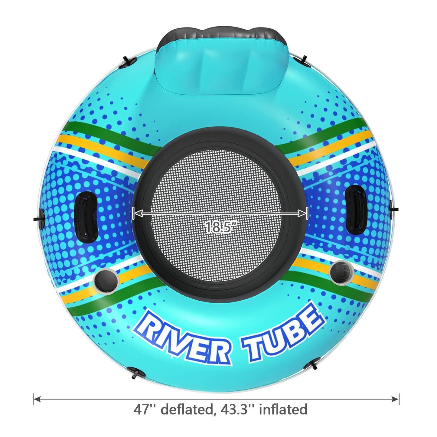 Jasonwell Inflatable River Tube Float - Heavy Duty Adult Lounger with Cup Holders