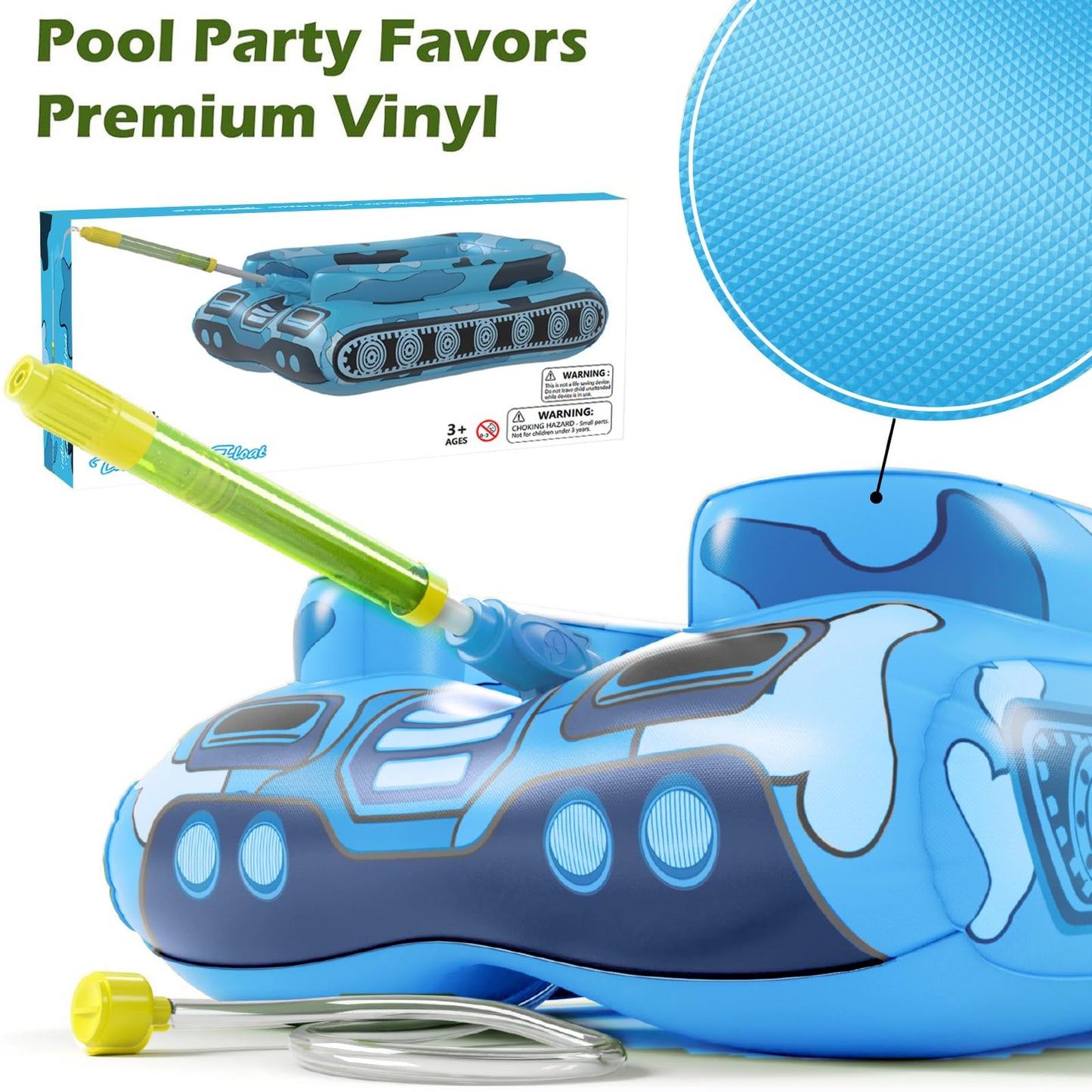 Jasonwell Inflatable Tank Pool Float for Kids with Water Cannon – Pool Party Fun